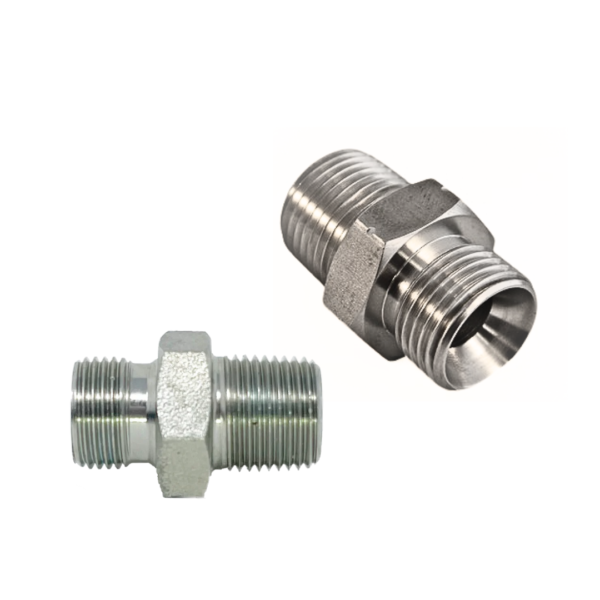 STRAIGHT CONNECTOR BSPP MALE X NPT MALE